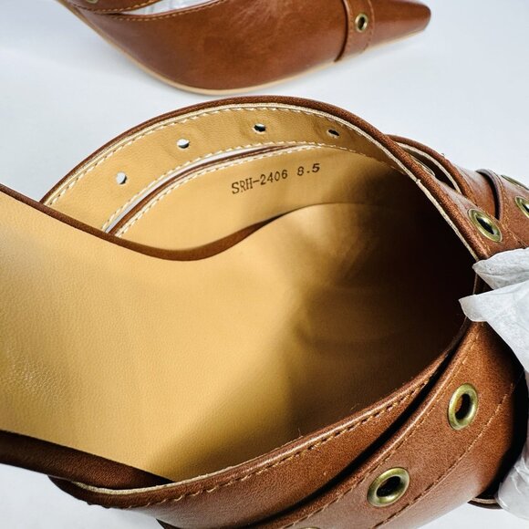 NEW Women’s Suiara Kitten Heels Pumps Size 8.5” Brown Pointy Toes with Box - Picture 6 of 10